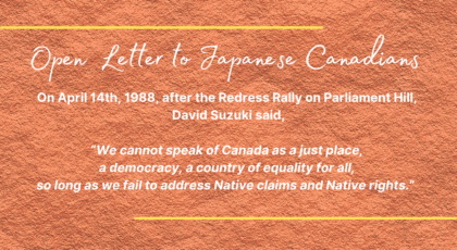 Open letter to Japanese Canadians and their Allies in Canada to support Indian Residential School Survivors